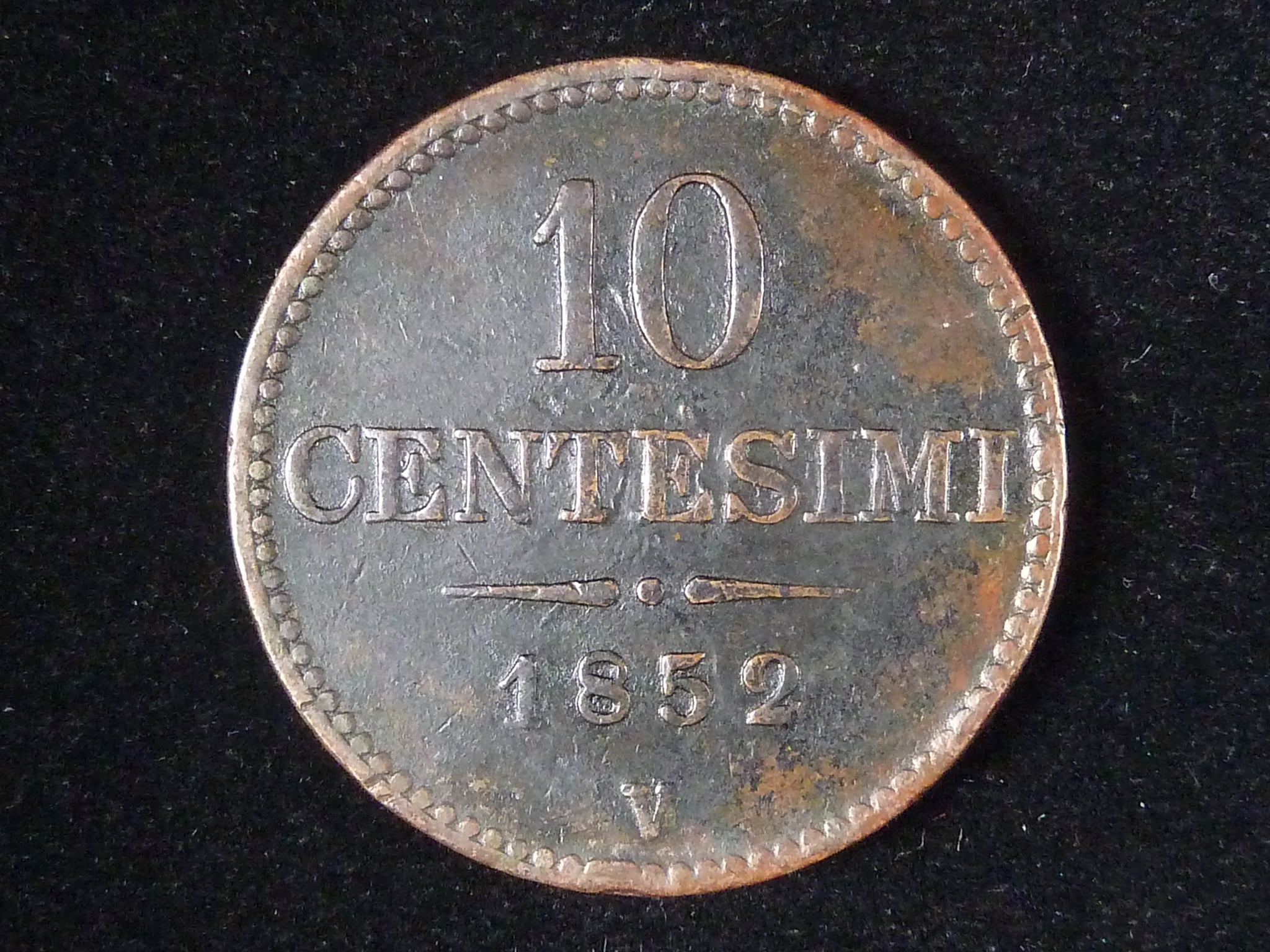 Lombardsko Benátsko - 10 Centisimi 1852 V