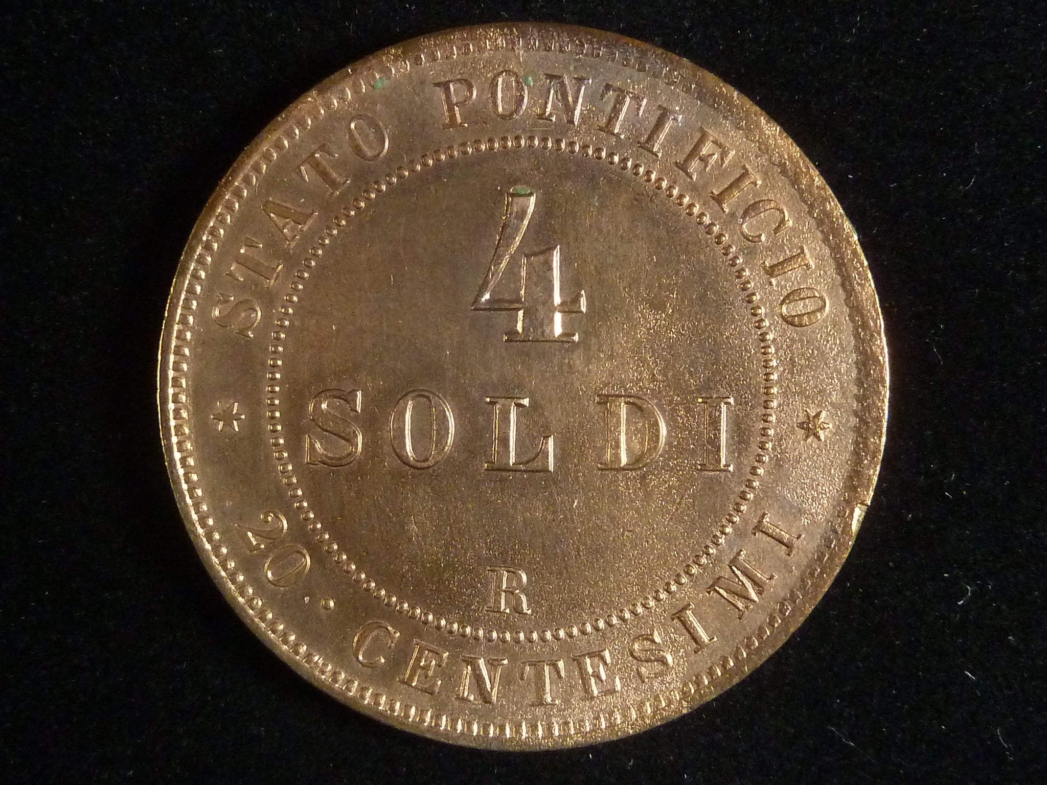 Papežský stát, 4 Soldi 1866 XXI R, K.M. 1374