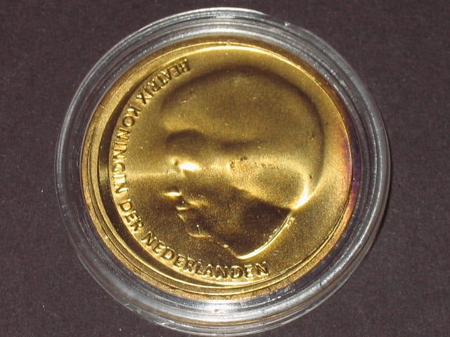 Holandsko, 10 EUR 2002 - pozlacená