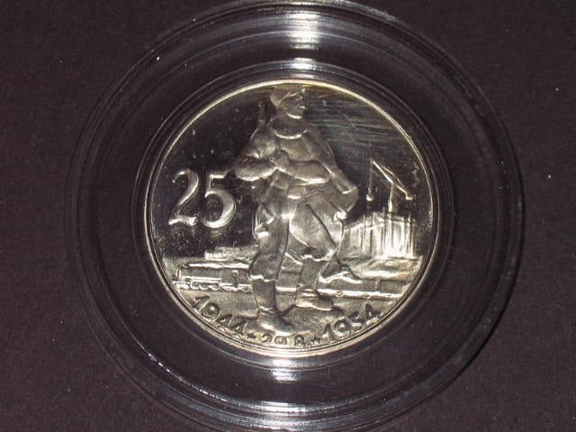 25 Kčs 1954 10.výročí SNP