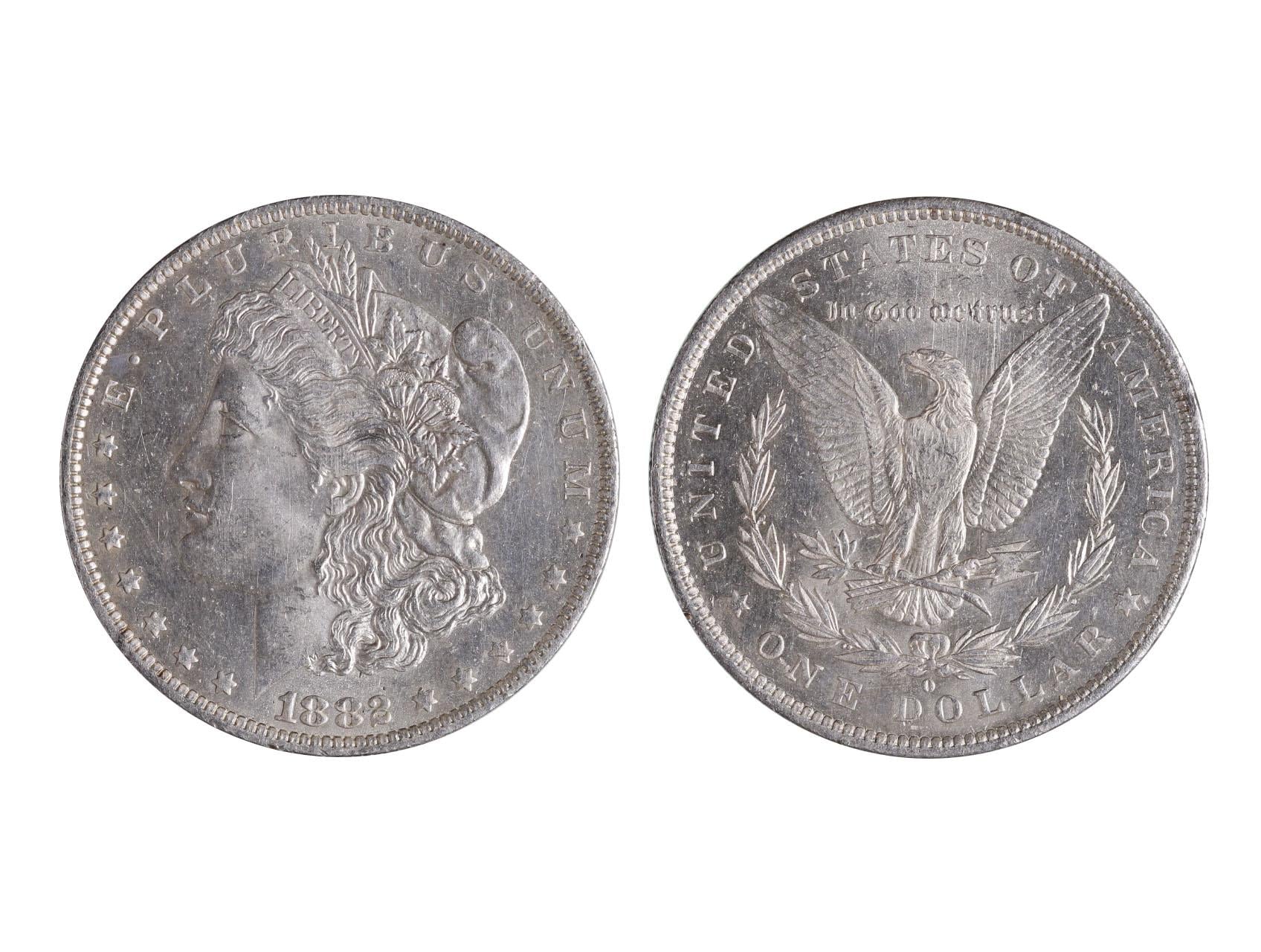 Dolar 1882 O, ražební lesk