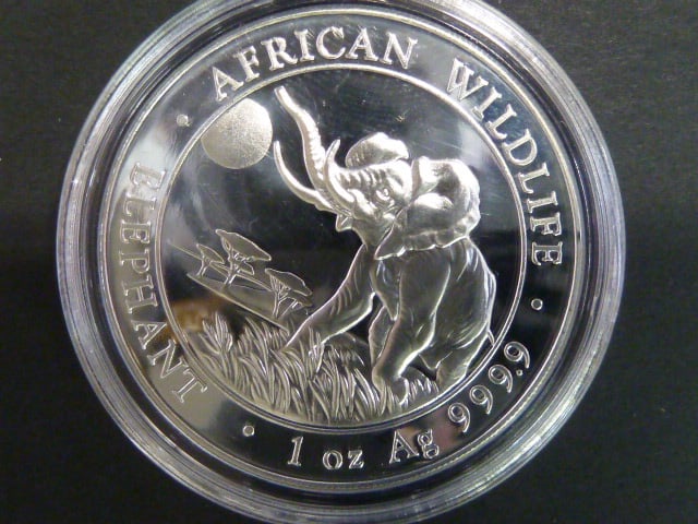 100 Shillings 2016 - 1 UNZ Ag - sloni, kvalita proof, Ag 999/1000, 31,11g etue