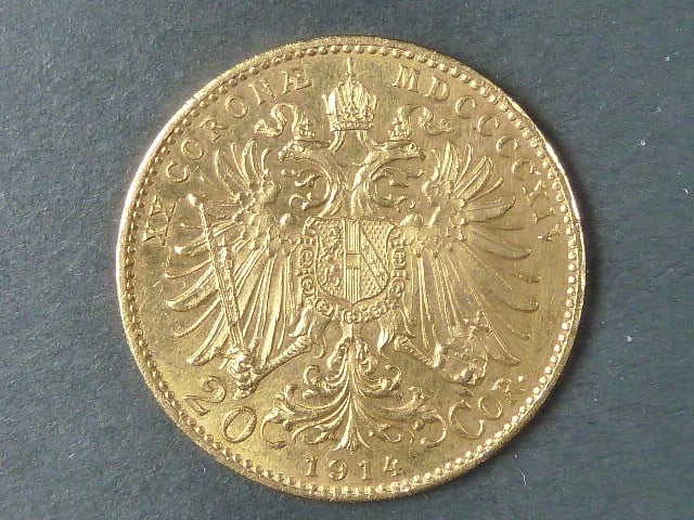 20 Koruna 1914, bezvadný stav