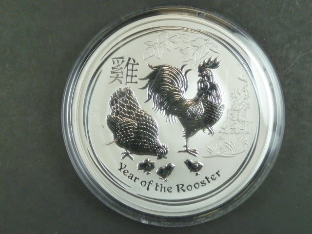 30 Dollars - 1 Kg Ag - Rok kohouta 2017, kvalita proof, Ag 999/1000, 1000g, etue