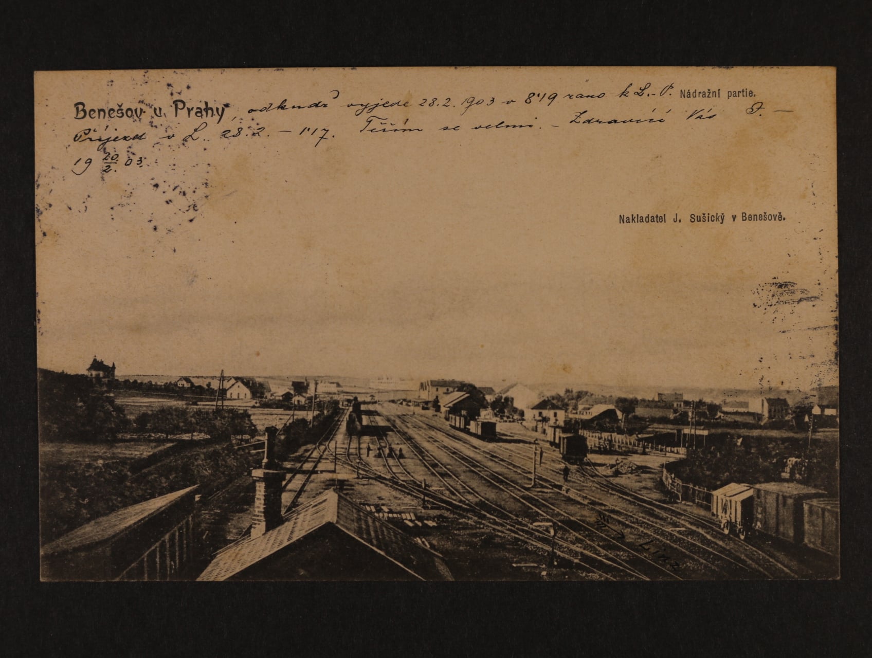 Benešov u Prahy, nádraží, prošlá 1903