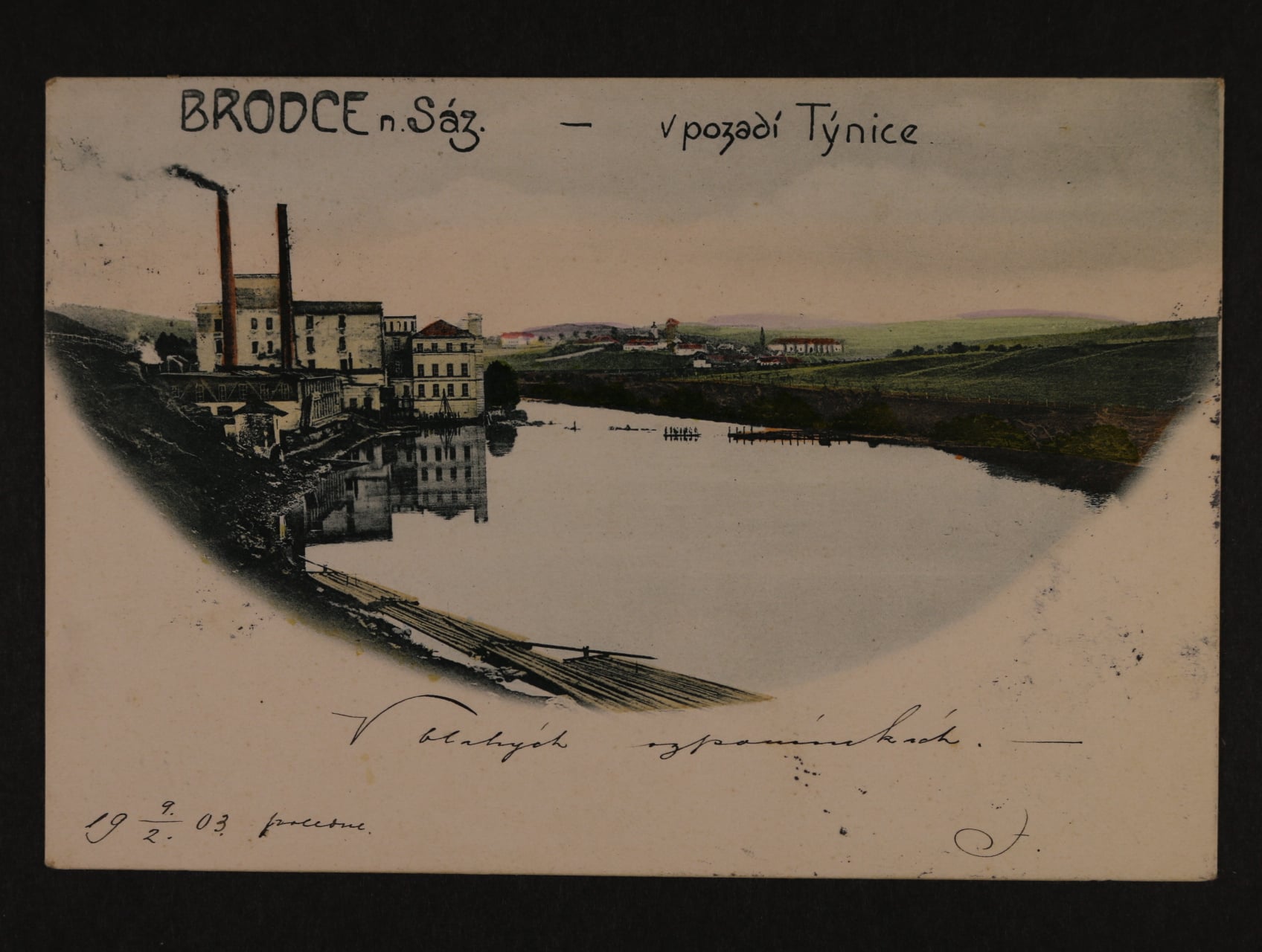 Brodce nad Sázavou, okr. Benešov, prošlá 1903