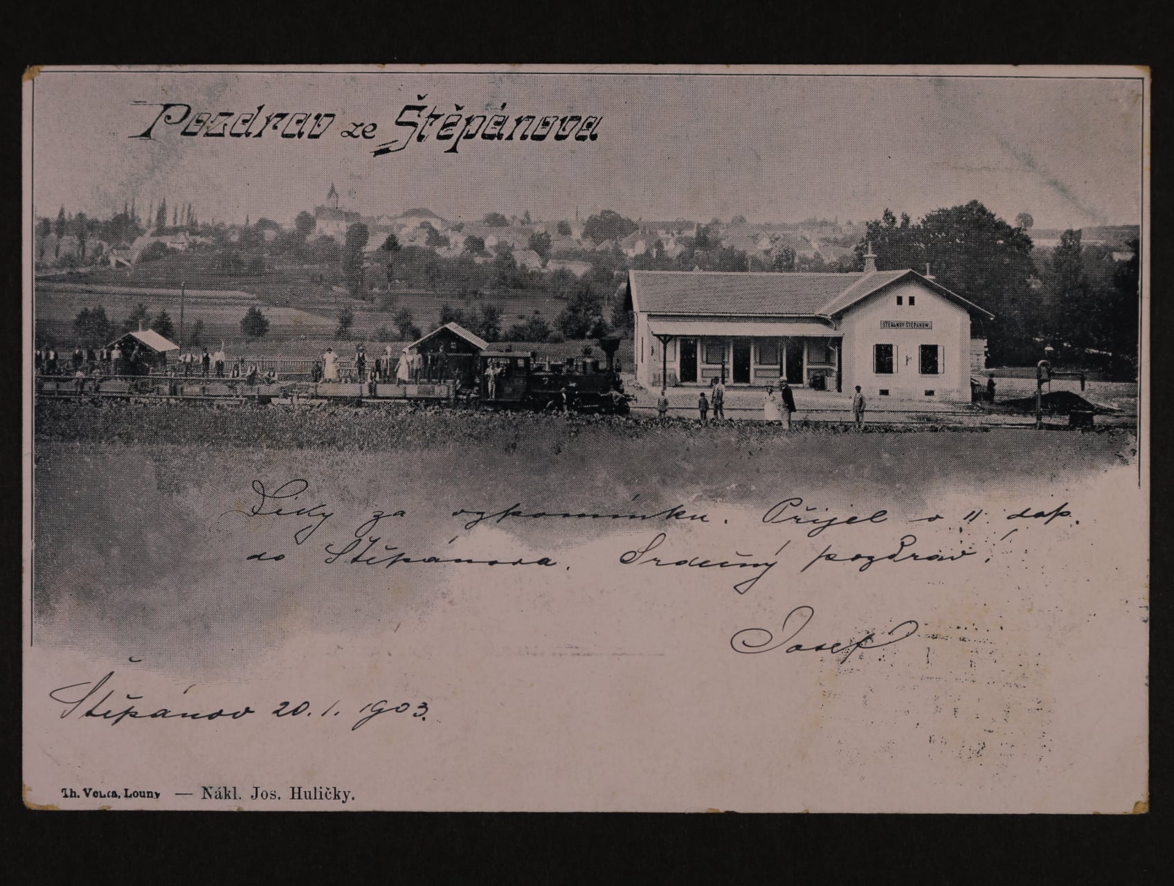 Štěpánov okr. Benešov, nádraží, prošlá 1903