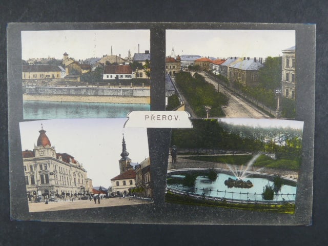 Přerov, bar. vícezáběrová pohl., prošlá, odpadená zn.