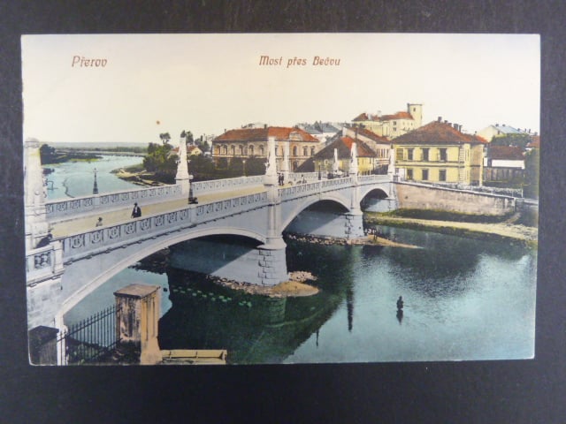 Přerov, bar. pohl. most přes Bečvu, neprošlá