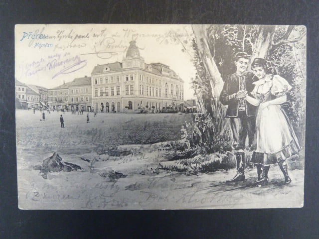 Přerov, čb. pohl. náměstí, prošlá