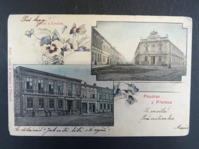 Přerov, bar. dvouáběrová pohl., prošlá