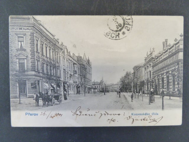Přerov, čb. pohl. Komenského třída, prošlá