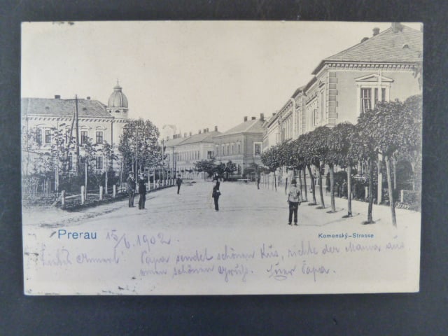 Přerov, čb. pohl. Komenského třída, prošlá