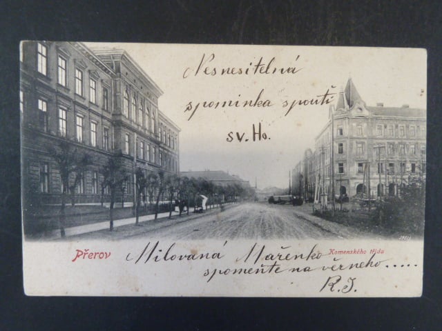 Přerov, čb. pohl. Komenského třída, prošlá