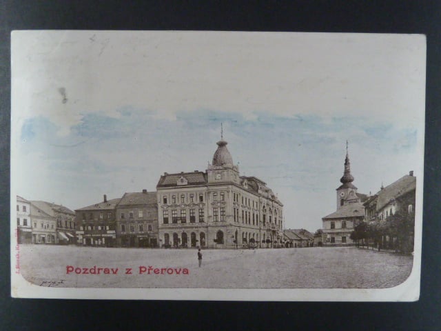 Přerov, čb. pohl. - kolorovaná, prošlá