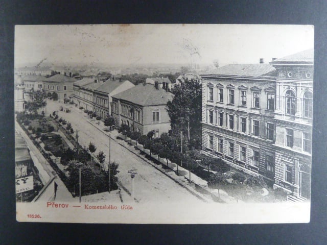 Přerov, čb. pohl. Komenského třída, prošlá