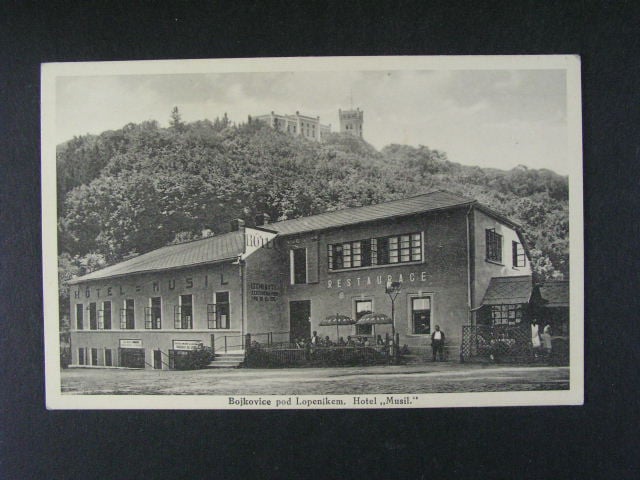 Bojkovice pod Lopeníkem, čb. pohl., hotel Musil, neprošlá