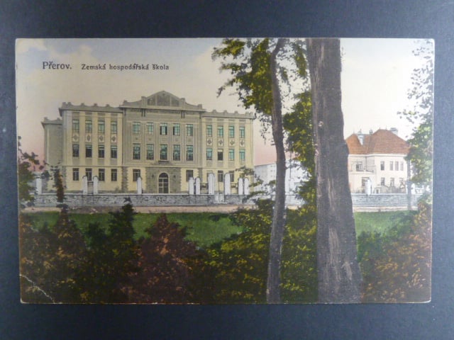 Přerov, bar. pohl. Zemská hospodářská škola, prošlá