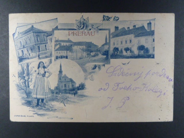 Přerov, čb. vícezáběrová pohl., prošlá 1898, natrž.