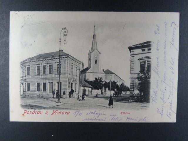 Přerov, čb. pohl. Klášterní kostel, prošlá