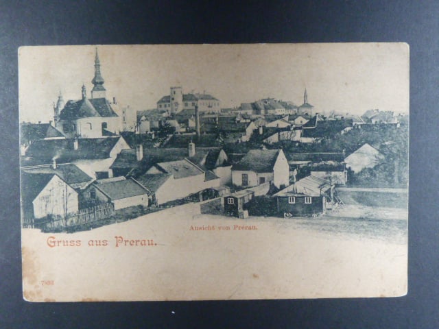 Přerov, čb. pohl., prošlá 1899, stržená zn.