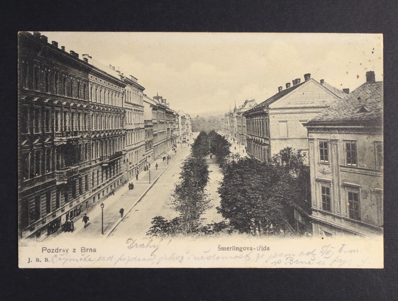 Brno, Šmerlingova třída, dnes třída Kpt. Jaroše, prošlá 1906