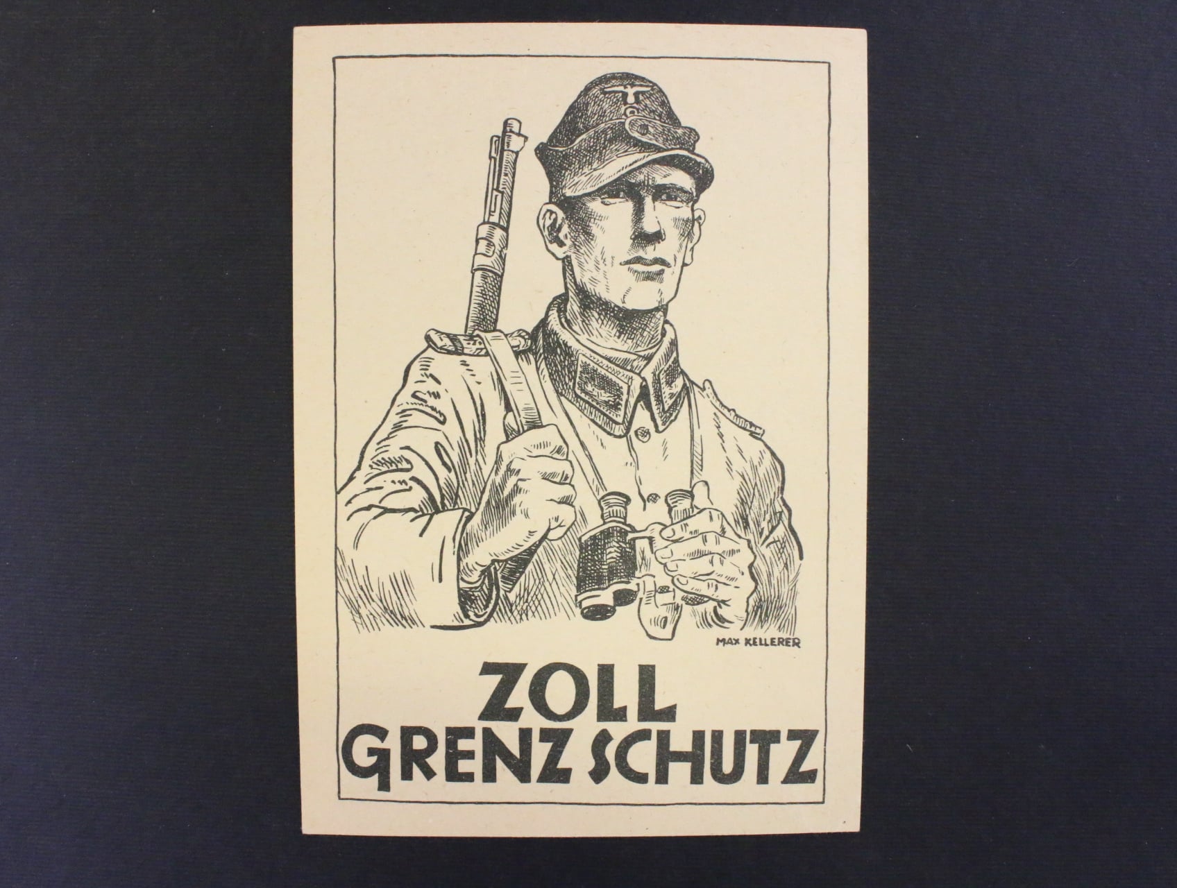 jednobar. pohlednice s vojakem - ZOLL GRENZ SCHUTZ, nepouzita s pam. raz.