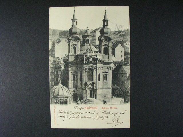 Karlovy Vary (Karlsbad), čb. pohl., kostel, prošlá 1904