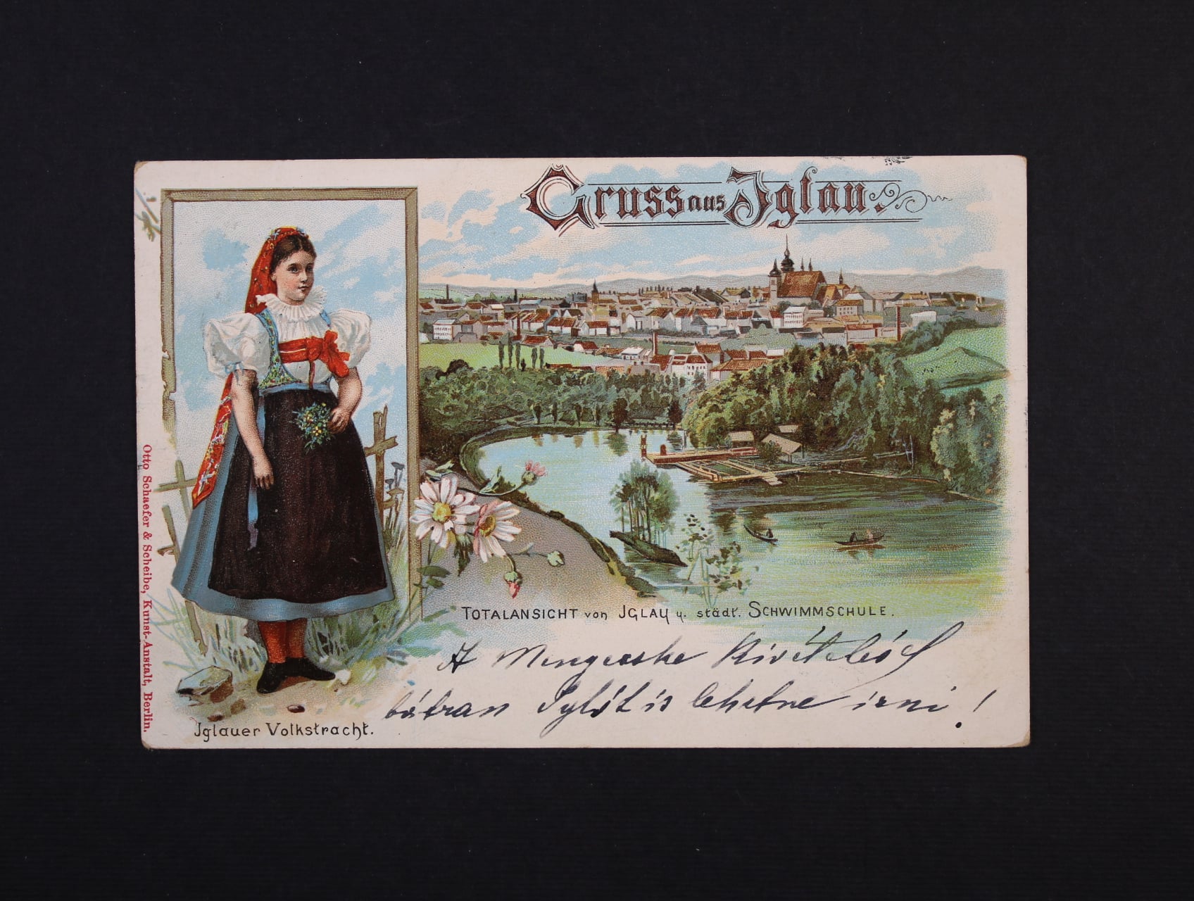 Jihlava - bar. litografie použitá 1899, velmi dobrá kvalita