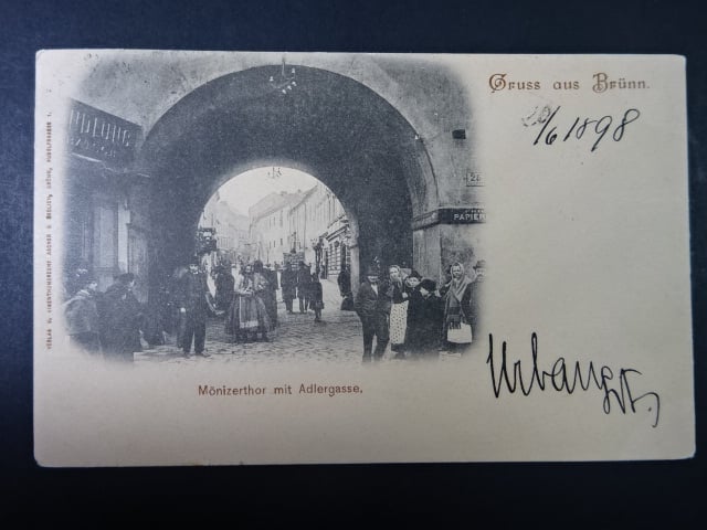 Brno - Orlí ulice (Adlergasse) - Měníská brána (Mönizerthot), prošlá 1898