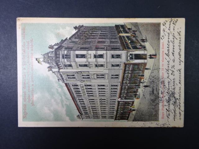 Brno - Orlí ulice (Adlergasse) Hugo Ftačnik domácí a kuchyňské nářadí, prošlá 1903