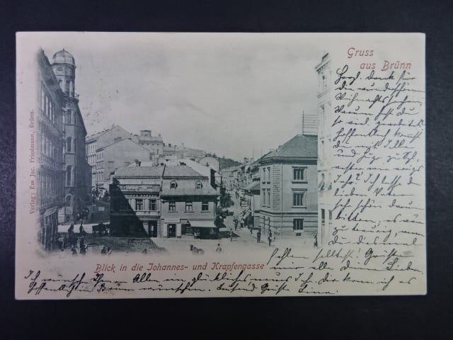 Brno - Kobližná ulice (Krapfengasse), prošlá 1898