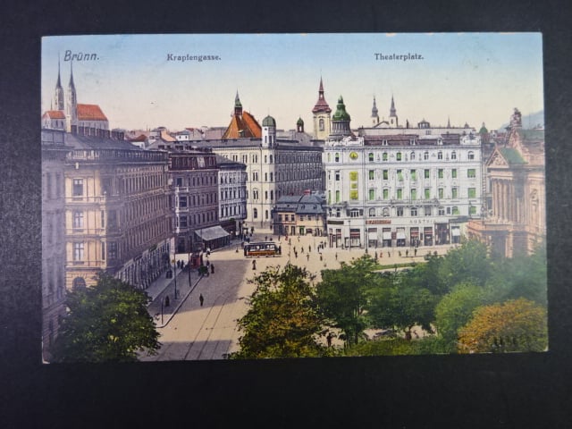 Brno - Malinovského nám. (Theaterplatz), prošlá 1914