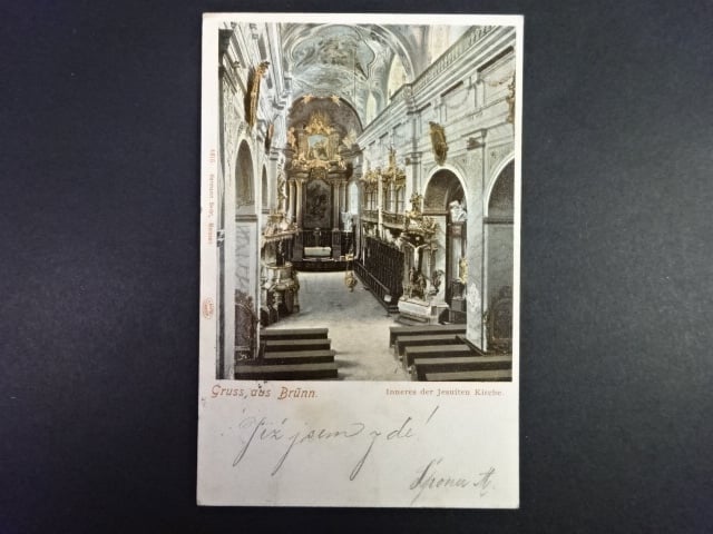 Brno - Jezuitská (Jesuitengasse), vnitřek chrámu, prošlá 1901