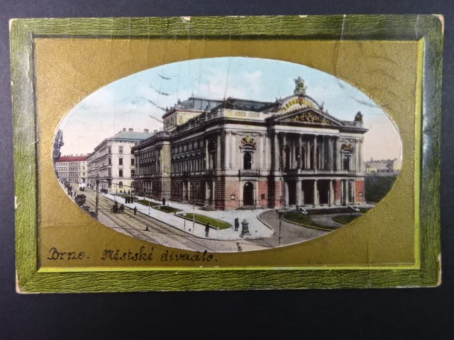 Brno - Malinovského nám. (Theaterplatz) Zemské divadlo, prošlá