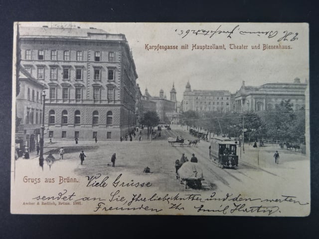 Brno - Malinovského nám. (Theaterplatz), prošlá 1901