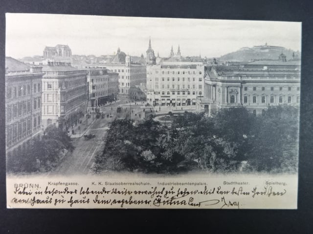 Brno - Malinovského nám. (Theaterplatz), prošlá 1907