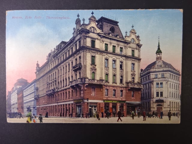 Brno - Koliště (Glacis), prošlá 1916, němé raz. W24