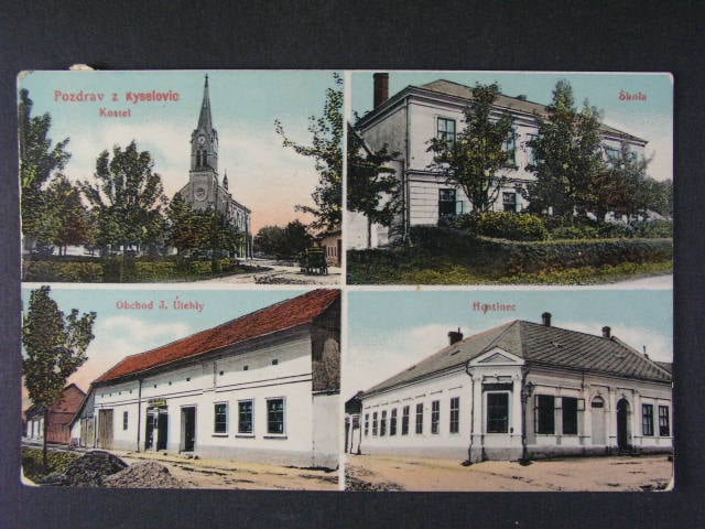 Kyselovice, bar. vícezáběrová pohl., hostinec, prošlá