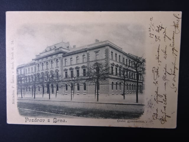 Brno - Třída Kpt. Jaroše (Schmerlingova - Schmerlingstrasse) gymnázium, prošlá 1901