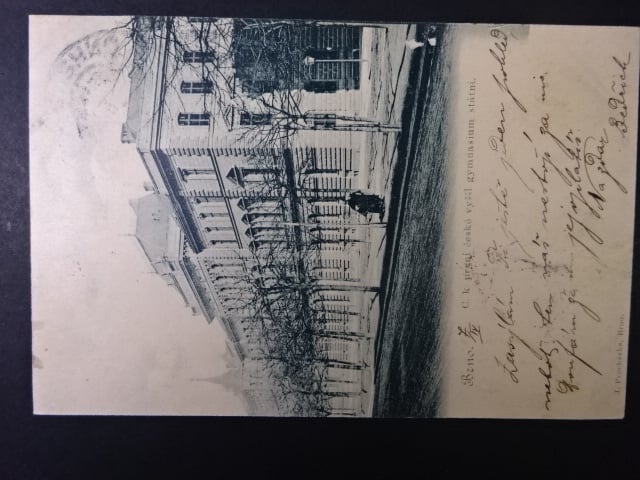 Brno - Třída Kpt. Jaroše (Schmerlingova - Schmerlingstrasse) gymnázium, prošlá 1899