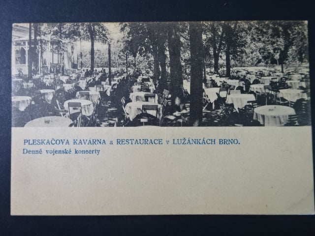 Brno - Lužánky Pleskačova kavárna, prošlá 1923