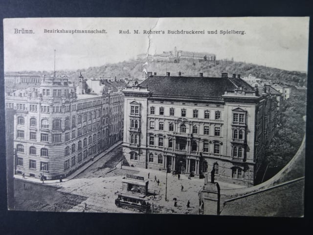Brno - Moravské náměstí (Lažánského nám.), prošlá 1915, natržená