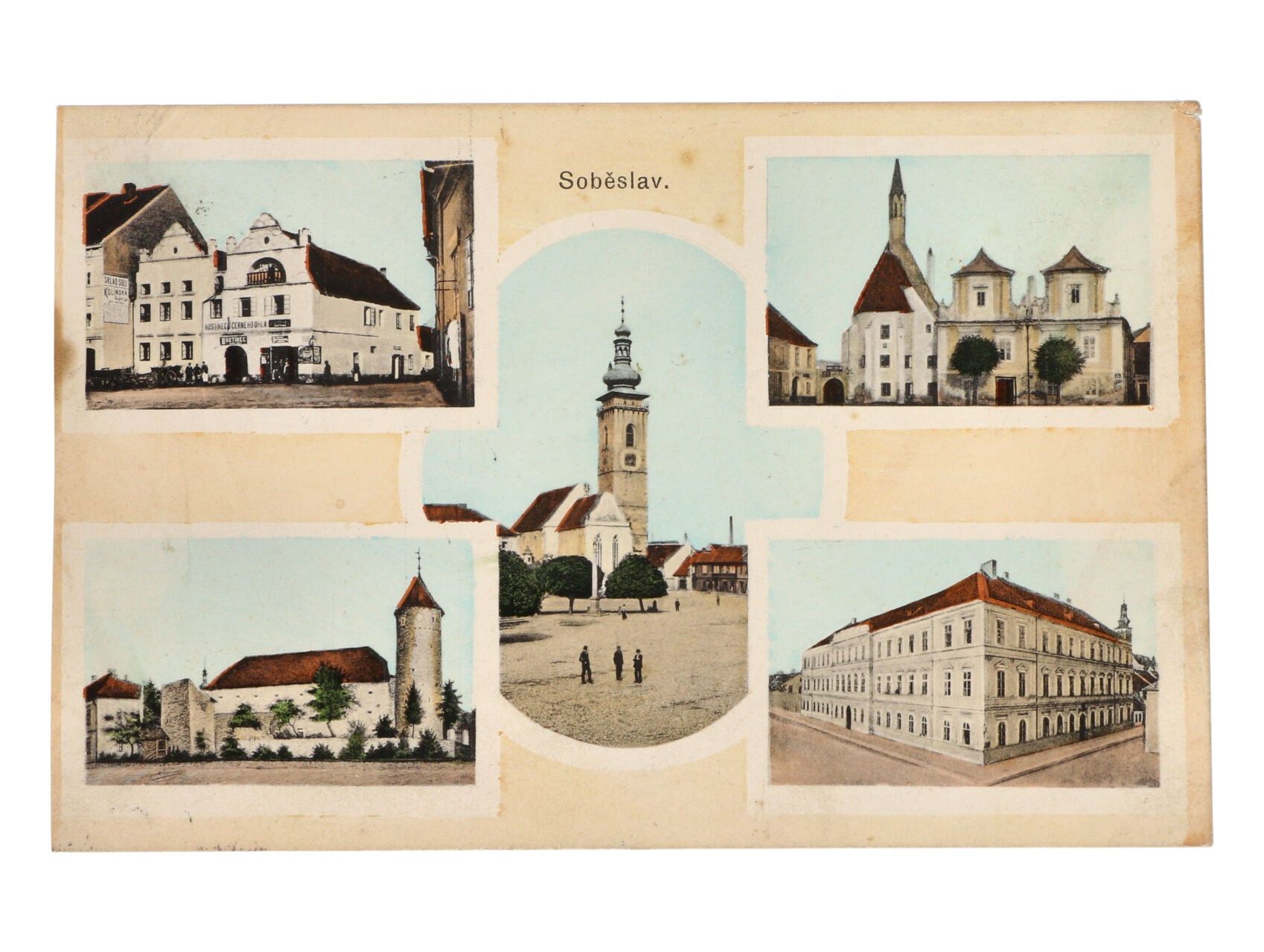 Soběslav, okr. Tábor - bar. koláž, použitá 1911