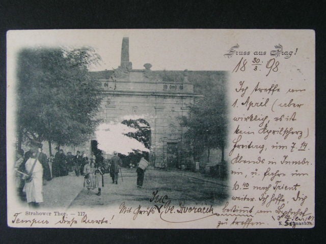 Praha - Strahov, čb. pohl., prošlá 1898