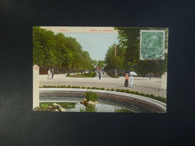 Přerov Městský sad Michalov, prošlá 1914
