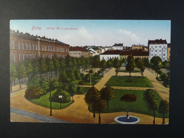 Brno - Obilní trh a porodnice, prošlá 1915