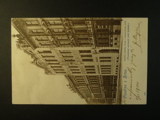 Brno - Jaselská ulice (Augustinergasse), Vesna, prošlá 1900