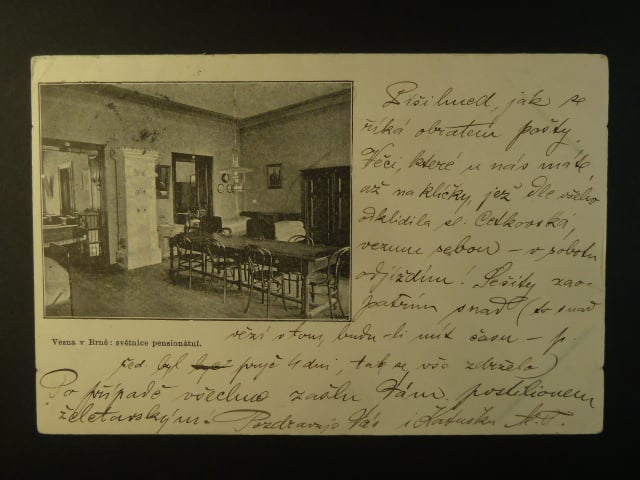 Brno - Jaselská ulice (Augustinergasse), Pensionát Vesna, prošlá 1899