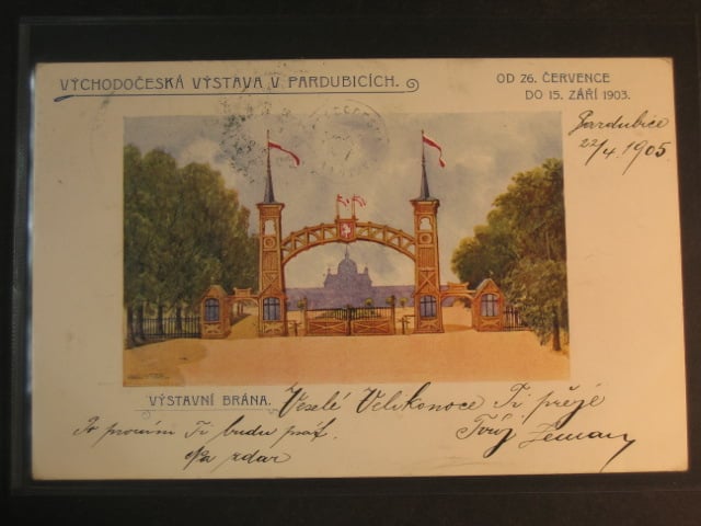 Pardubice, bar. pohl. Východočeská výstava 1903, prošlá 1905